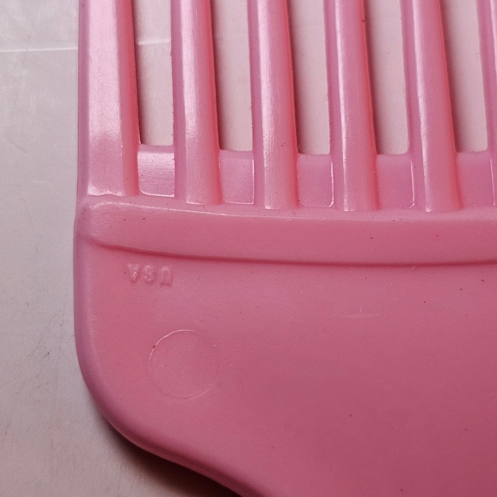 Vintage Pink Hair Pick Comb Wide Tooth Detangler Made in USA Retro Afro Lift - Picture 2 of 7
